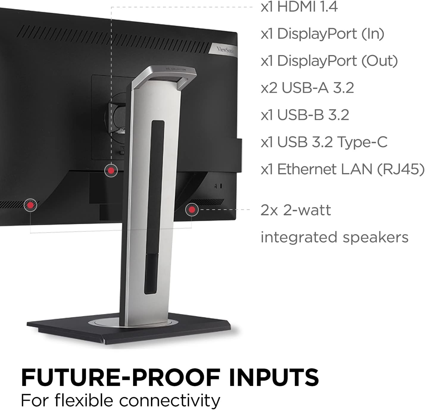 VIEWSONIC Docking Monitor with USB-C, Ethernet and Ergonomic Stand