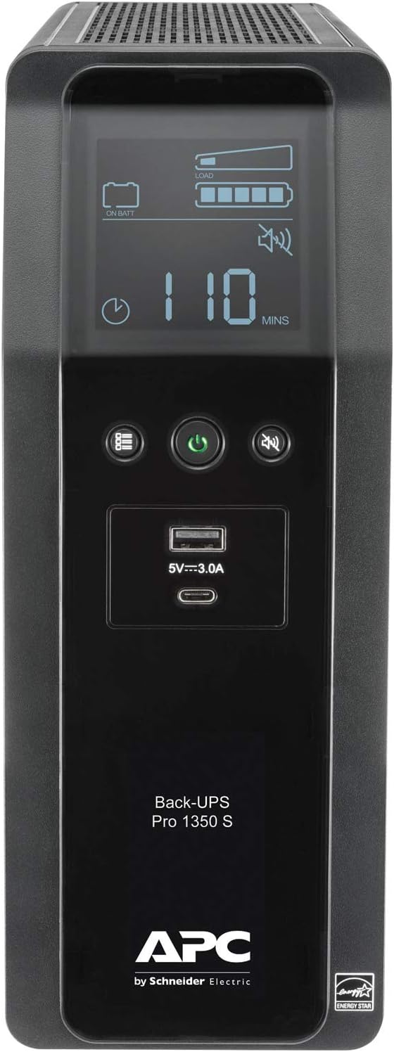 APC 1350VA Sine Wave UPS Battery Backup Surge Protector with APC UPS Battery Replacement 1350VA Surge Protector+ Battery