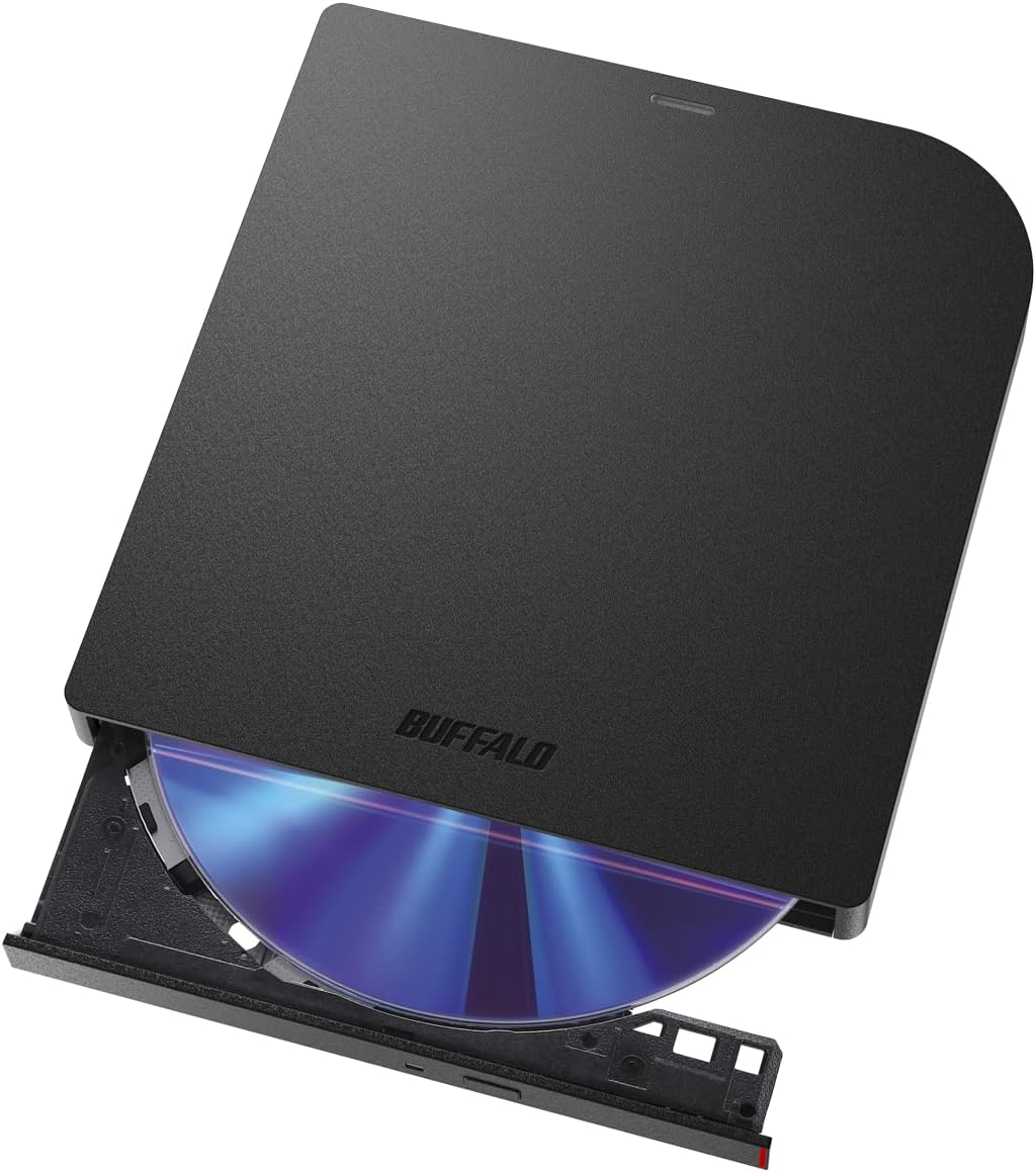 BUFFALO MediaStation 6X Portable Type-C USB 3.2 (Gen 1) Blu-ray Drive/External, Plays and Burns Blu-Rays, DVDs