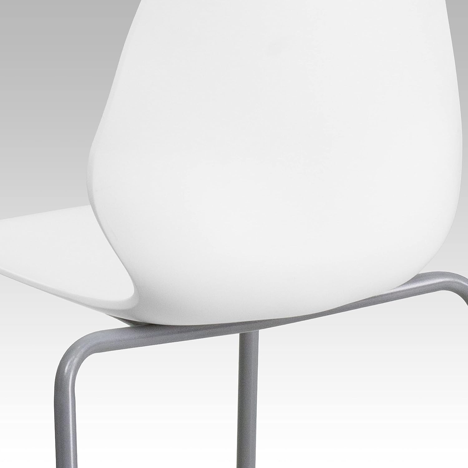 Flash Furniture HERCULES Series 770 lb Capacity Stack Chair with Lumbar Support and Silver Frame