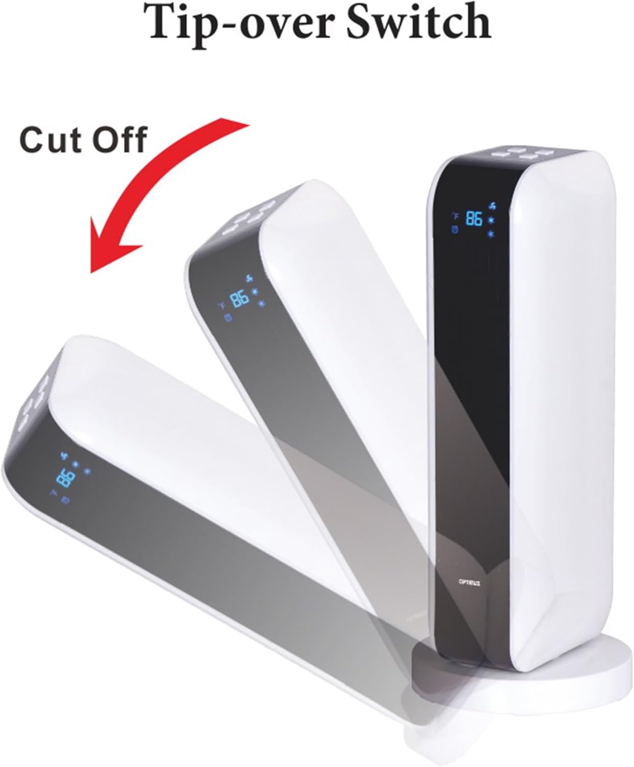 Optimus H-7319 17" Oscillating Tower Heater with Remote, Digi Temp Readout & Setting