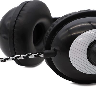 Avid AE-36 Headset in White with Adjustable Boom Microphone for School, Classroom, Education, Testing and Assessment White Single