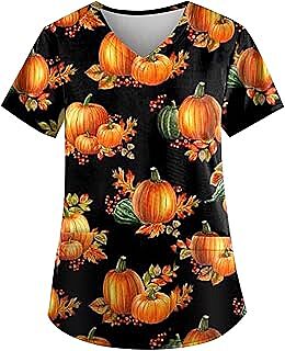 Scrub Tops Mujeres Halloween Estampado 2025