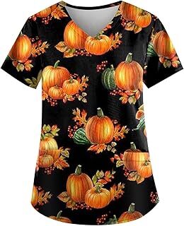 Scrub Tops Mujeres Halloween Estampado 2025 Scrub Tops Mujeres Halloween Estampado 2025