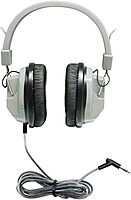 HamiltonBuhl SchoolMate Deluxe HA7 Mono/Stereo Headphones With 3.5mm Plug, Silver/Black