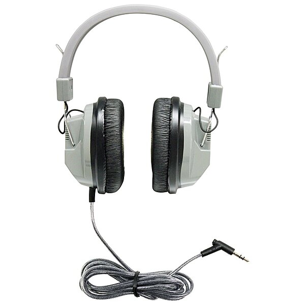 HamiltonBuhl SchoolMate Deluxe HA7 Mono/Stereo Headphones With 3.5mm Plug, Silver/Black