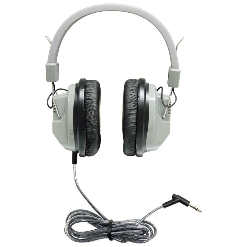 HamiltonBuhl SchoolMate Deluxe HA7 Mono/Stereo Headphones With 3.5mm Plug, Silver/Black
