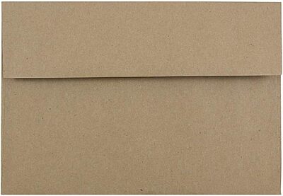 JAM PAPER Booklet Invitation Envelopes, Brown Kraft, Recycled