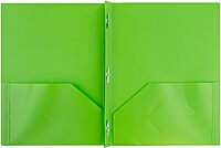 JAM Paper Plastic 2-Pocket POP Folders with Metal Prongs