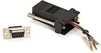 Black Box Corporation Modular Adapter KIT DB9F to RJ45F W/THUMBSCREWS Black