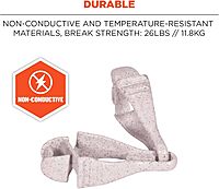 Ergodyne Squids 3400 Glove Clip Holder with Dual Clips, 6-1/2in, Granite, Pack of 6