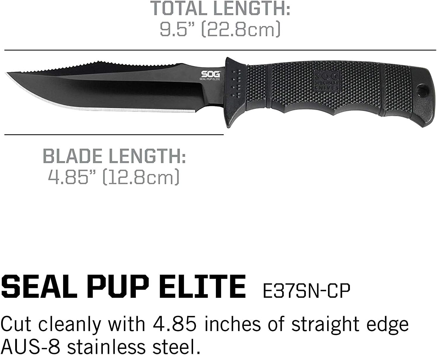 SOG SEAL Pup Elite Fixed Blade Knife with Sheath