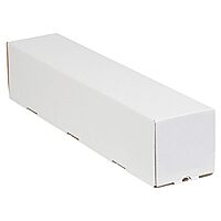 Aviditi Square Corrugated Cardboard Mailing Tubes, 5" x 5" x 12", White, Pack of 25, for Shipping, Storing, Mailing
