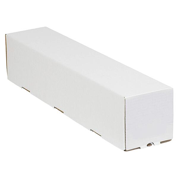 Aviditi Square Corrugated Cardboard Mailing Tubes, 5" x 5" x 12", White, Pack of 25, for Shipping, Storing, Mailing