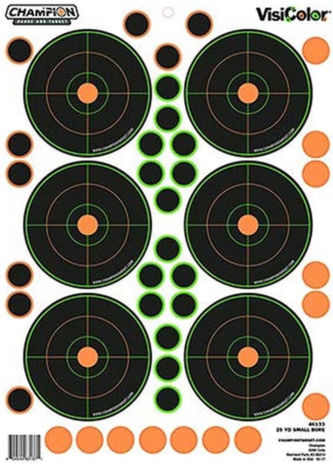 Champion VisiColor®Adhesive 25 Yd Small Bore Target 5/Pk w/90 pasters