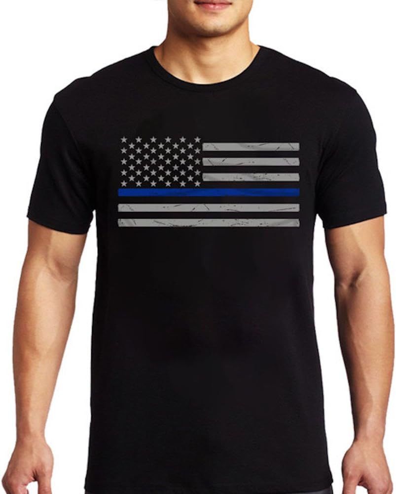 THIN BLUE LINE USA Classic Thin Blue Line Flag T-Shirt for Men