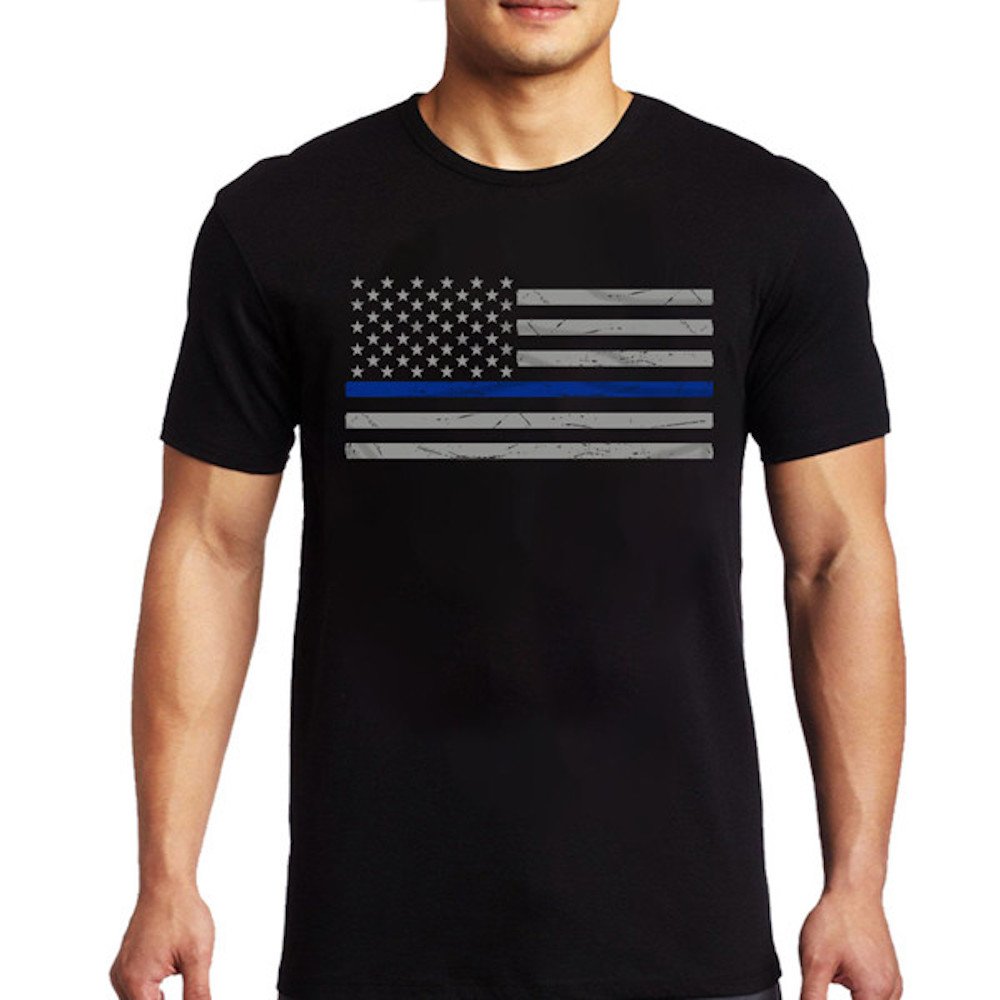 THIN BLUE LINE USA Classic Thin Blue Line Flag T-Shirt for Men
