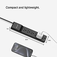 Belkin 6-Outlet Surge Protector Power Strip with 6 ft Heavy-Duty Cord