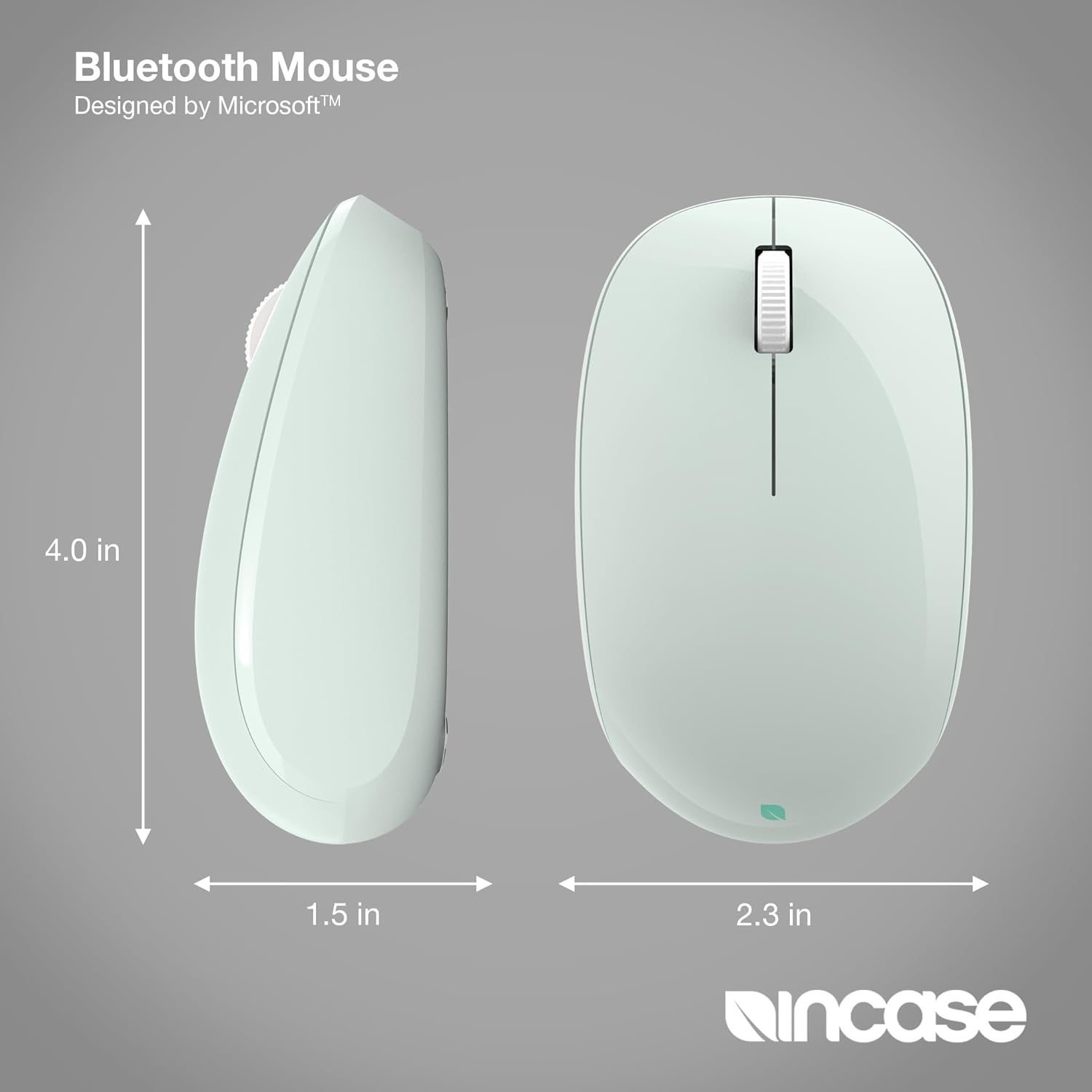 INCASE Bluetooth Mouse - Designed by Microsoft - Compact Ambidextrous Wireless Mouse with 4-Way Scroll