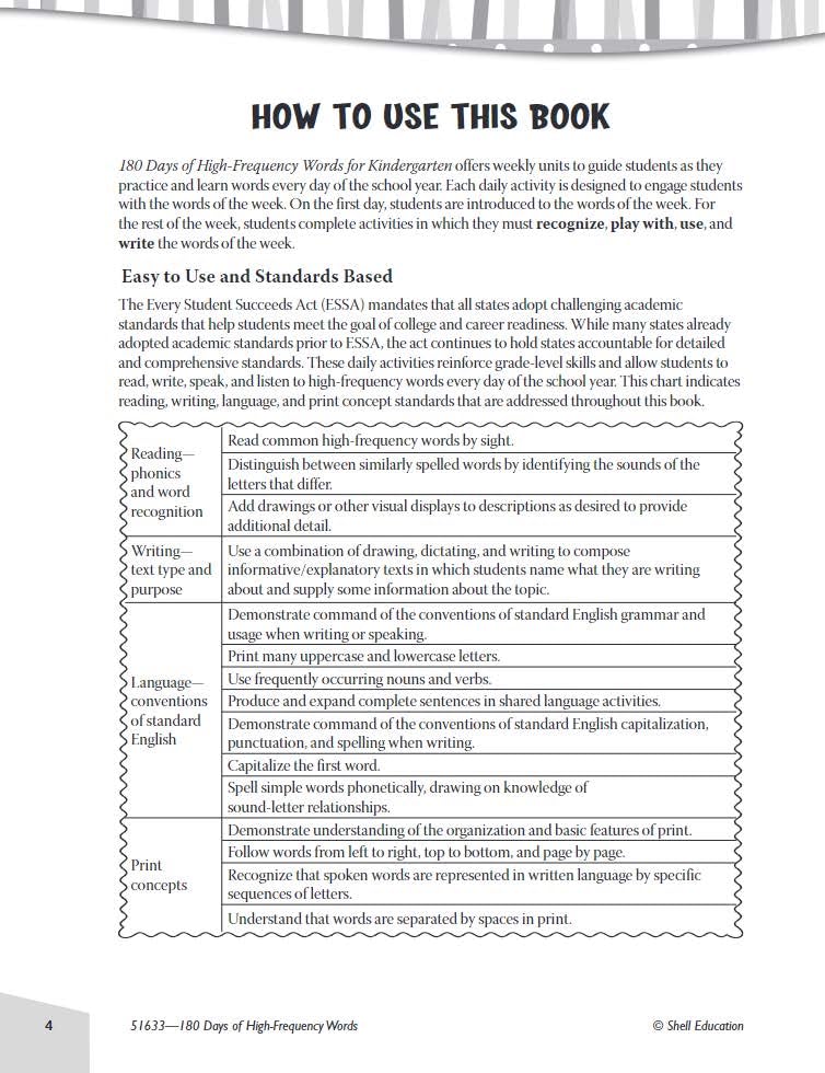 180 Days of High-Frequency Words for Kindergarten - Learn to Read Kindergarten Workbook
