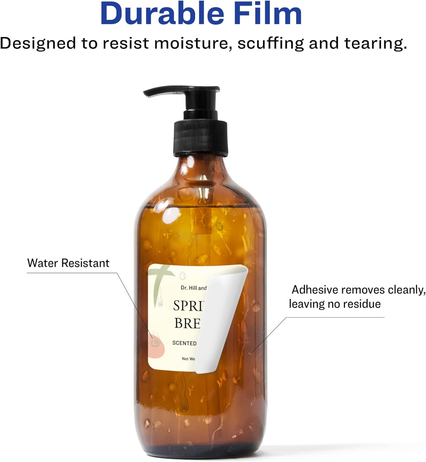 Avery Durable Removable Square Labels, Sure Feed Technology, 2" x 2", Matte White Film, Water-Resistant, Print-to-The-Edge