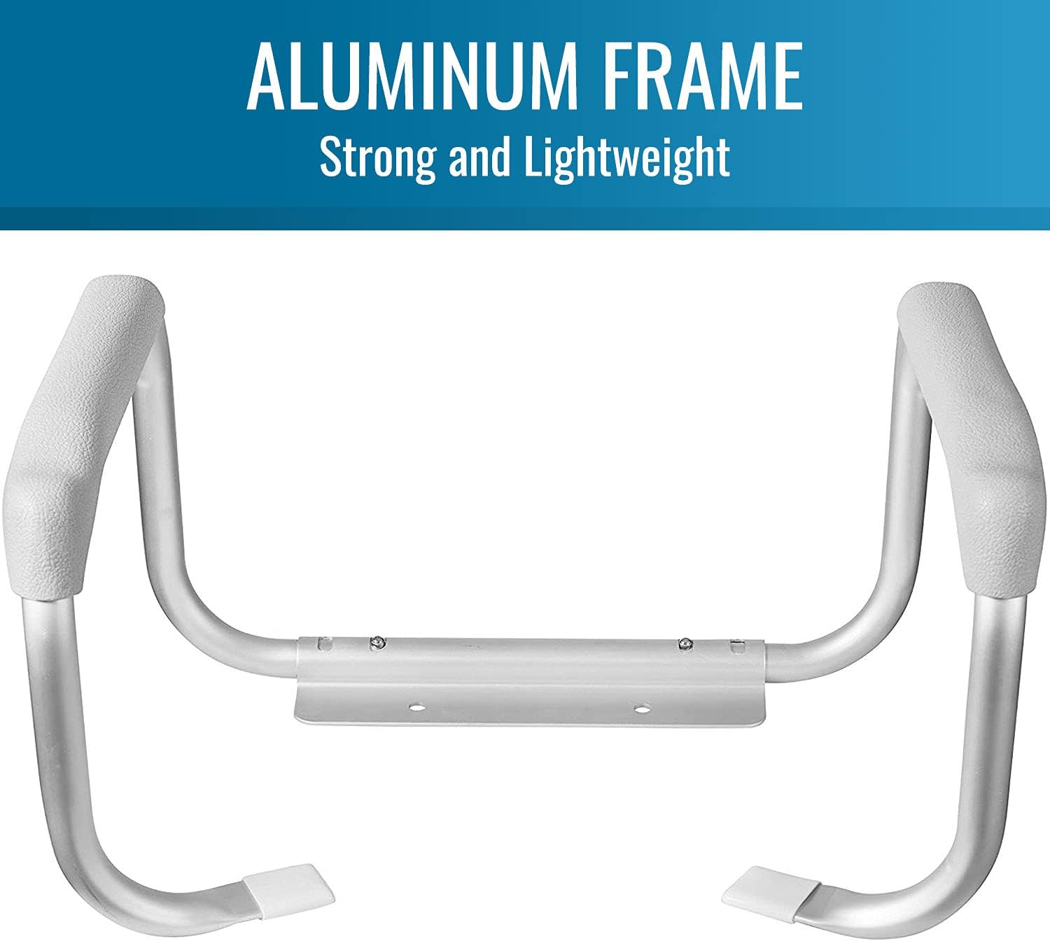 DMI Toilet Safety Rails Toilet Handles for The Elderly Toilet Safety Handrails Frame Easy Assembly with no Tools, White
