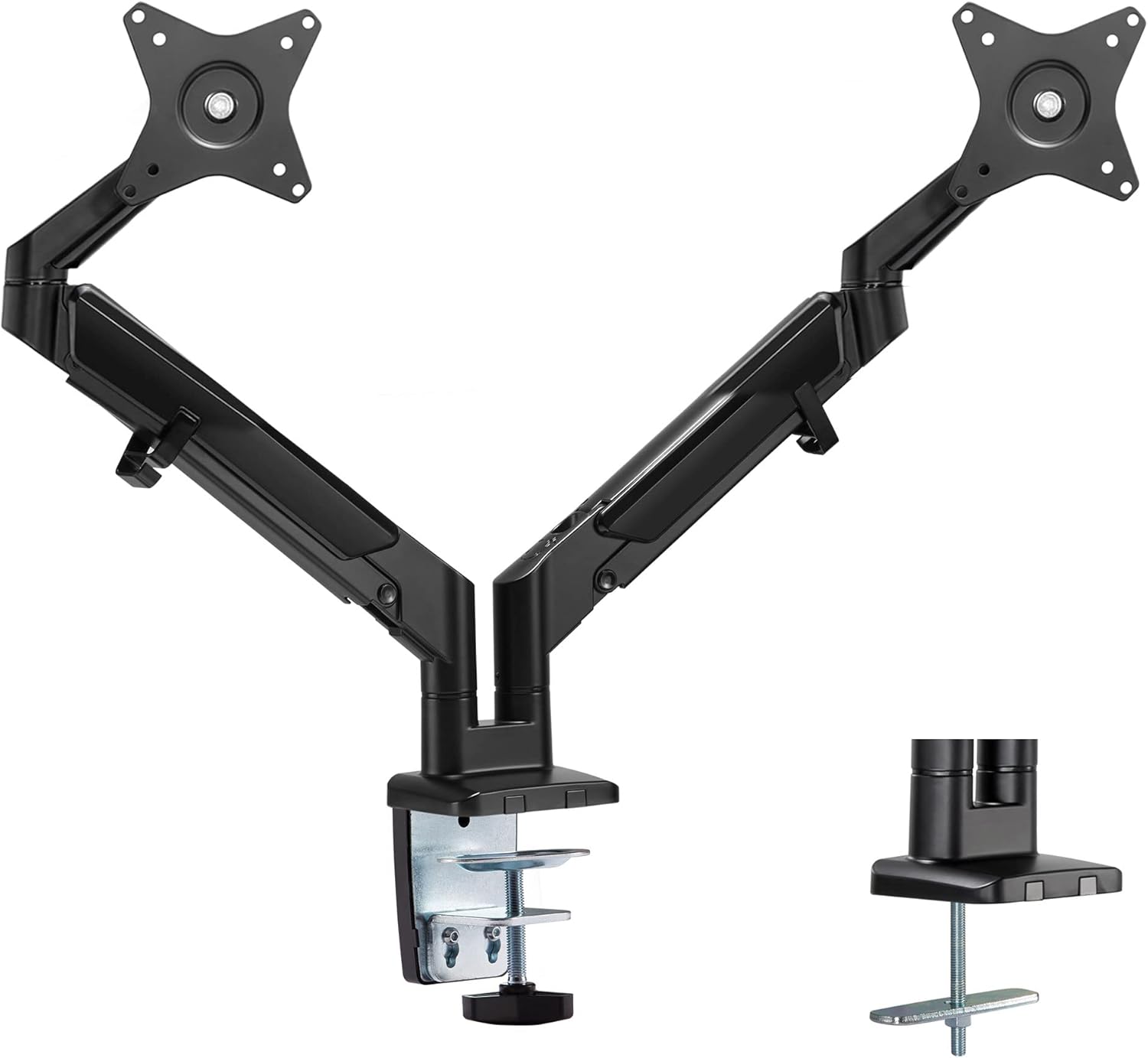 Mount-It! Dual Monitor Arm for 2 Monitors 17" to 32" Screens, Holds 19.8lbs per Arm, Height Adjustable, Tilt/Swivel/Rotate