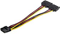 StarTech.com Dual SATA to LP4 Power Doubler Cable Adapter 2 SATA to 4 Pin LP4 Internal PC Peripheral Power Supply Connector