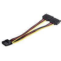 StarTech.com Dual SATA to LP4 Power Doubler Cable Adapter 2 SATA to 4 Pin LP4 Internal PC Peripheral Power Supply Connector