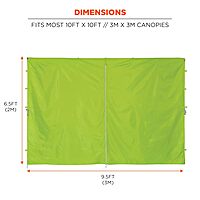 Ergodyne SHAX 6096 Pop-Up Tent Sidewall with Zipper, Fits 10ft x 10ft
