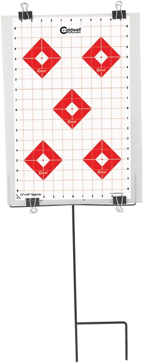 Caldwell Ultra Portable Target Stand 12" x 18" with Tear Down Design and Targets for Outdoor, Range, Shooting and Hunting