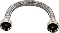 Certified Appliance Accessories Braided Stainless Steel Water-Inlet Hose, Female to Female - 12in - Silver