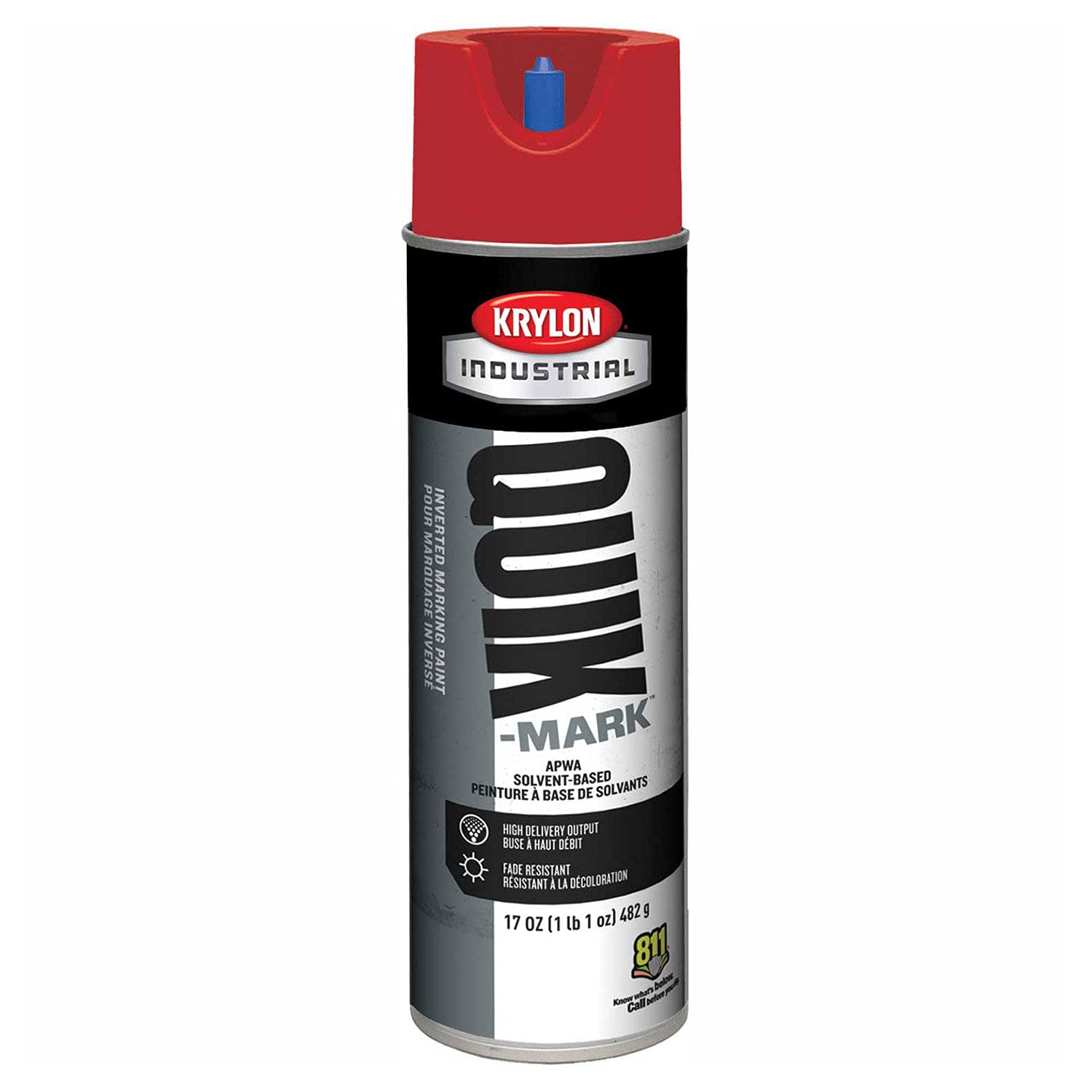 Quik-Mark™ APWA Solvent-Based Red Inverted Marking Paint [Set of 12]