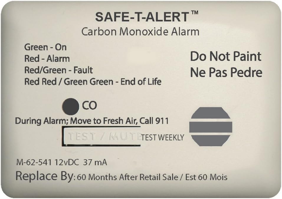 Safe-T-Alert 62 Series Carbon Monoxide Alarm w/Relay - 12V - 62-541-Marine-RLY-NC - Surface Mount - White