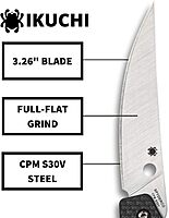 Spyderco Ikuchi Flipper Folding Utility Pocket Knife with 3.26" CPM S30V Stainless Steel Blade and Carbon Fiber G-10