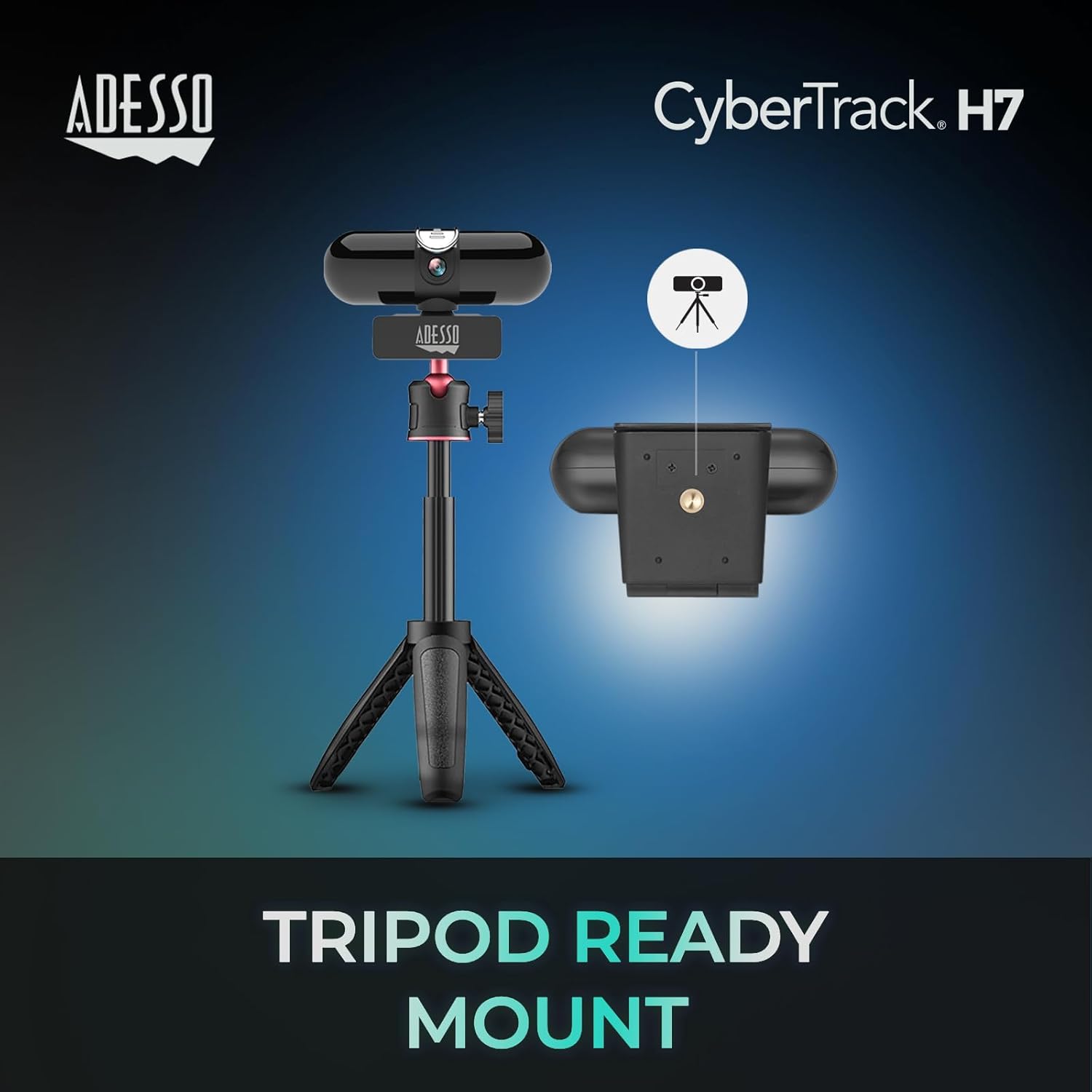 CyberTrack H7 2K Webcam with Microphone Autofocus Software Control & Privacy Cover USB QHD Computer Web Camera Plug and Play