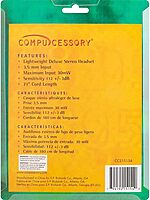 Compucessory Lightweight Stereo Headphones with Mic - Stereo - Mini-phone (3.5mm) - Wired - 32 Ohm - 20 Hz - 15154