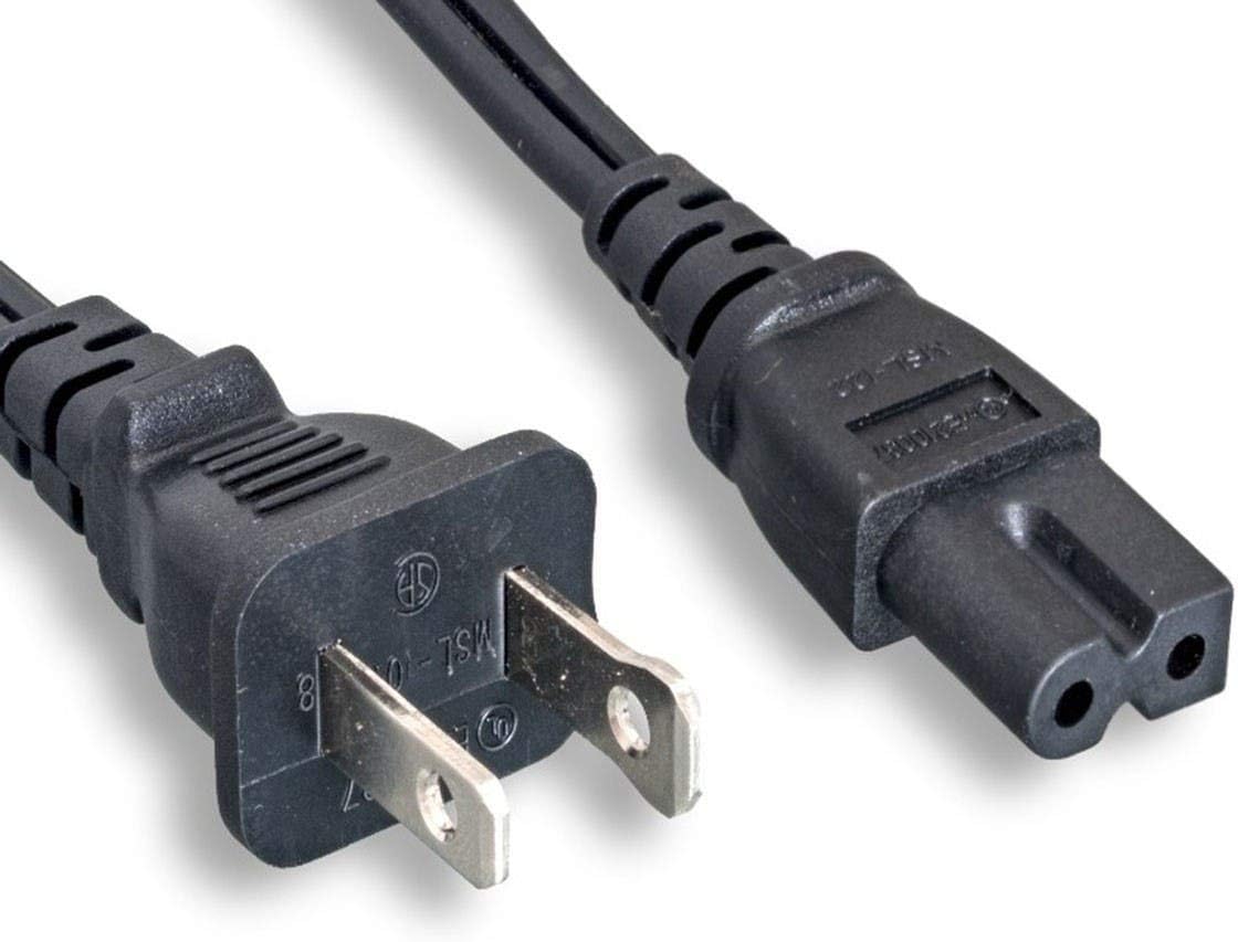 Monoprice Power Cord - Polarized NEMA 1-15P to IEC 60320 C7, 18AWG, 10A, 125V, Black