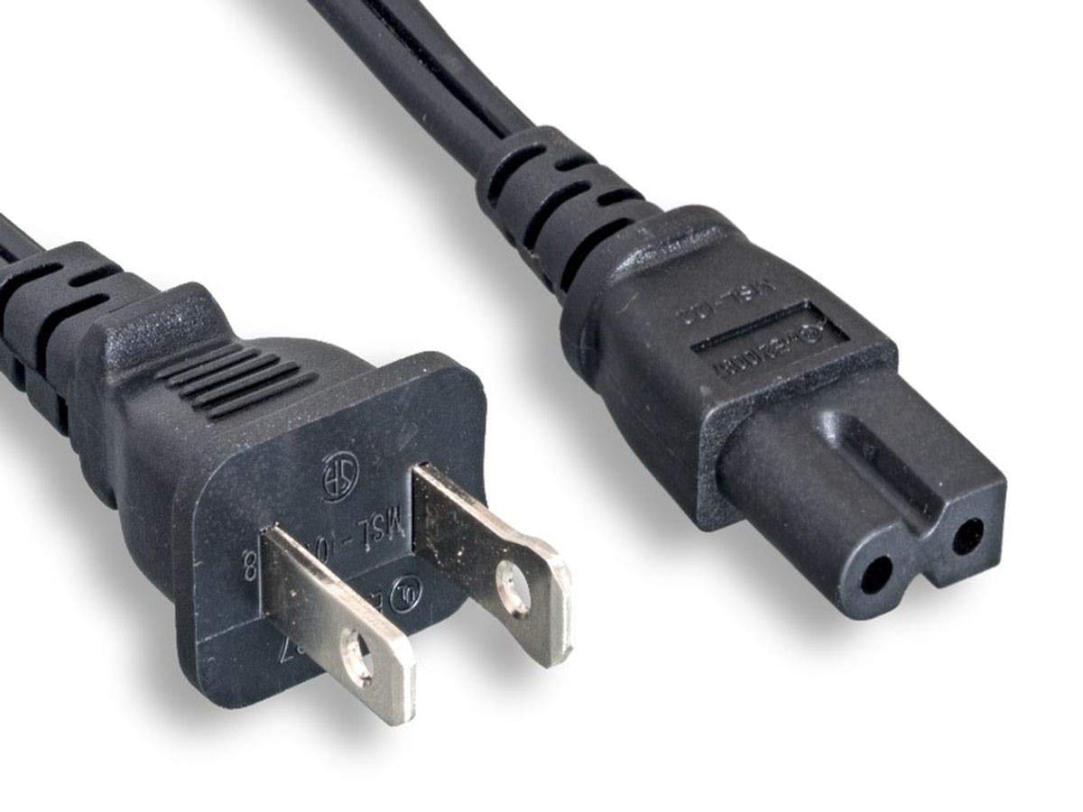 Monoprice Power Cord - Polarized NEMA 1-15P to IEC 60320 C7, 18AWG, 10A, 125V, Black