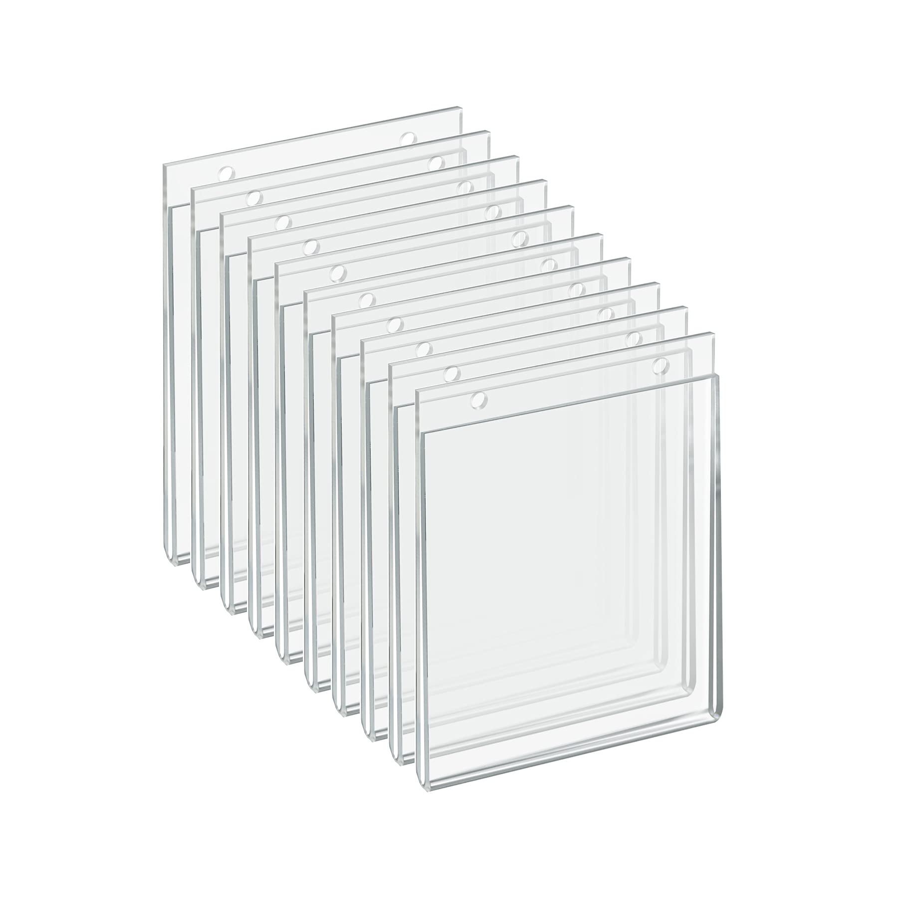 AZAR DISPLAYS U-Frame Wall-Mount Acrylic Sign Holders, Clear, Pack Of 10