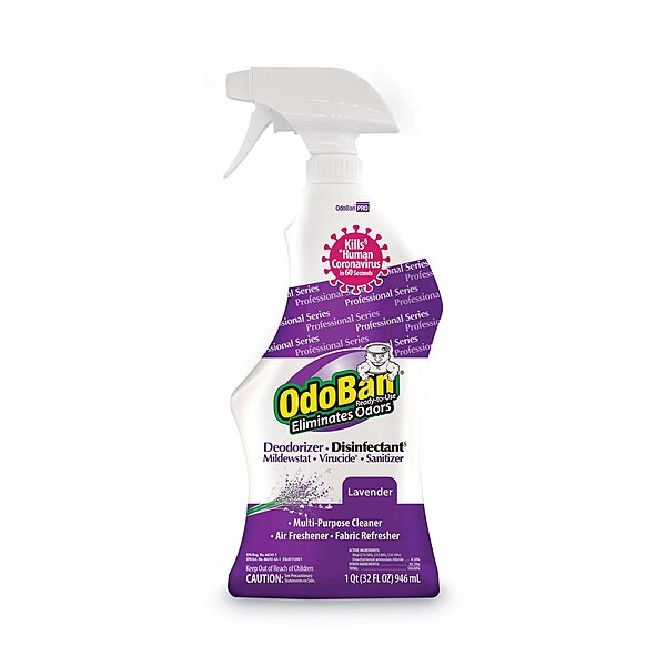 OdoBan Multi-Purpose Deodorizer & Disinfectant Spray, Lavender Scent, 32 Oz Bottle