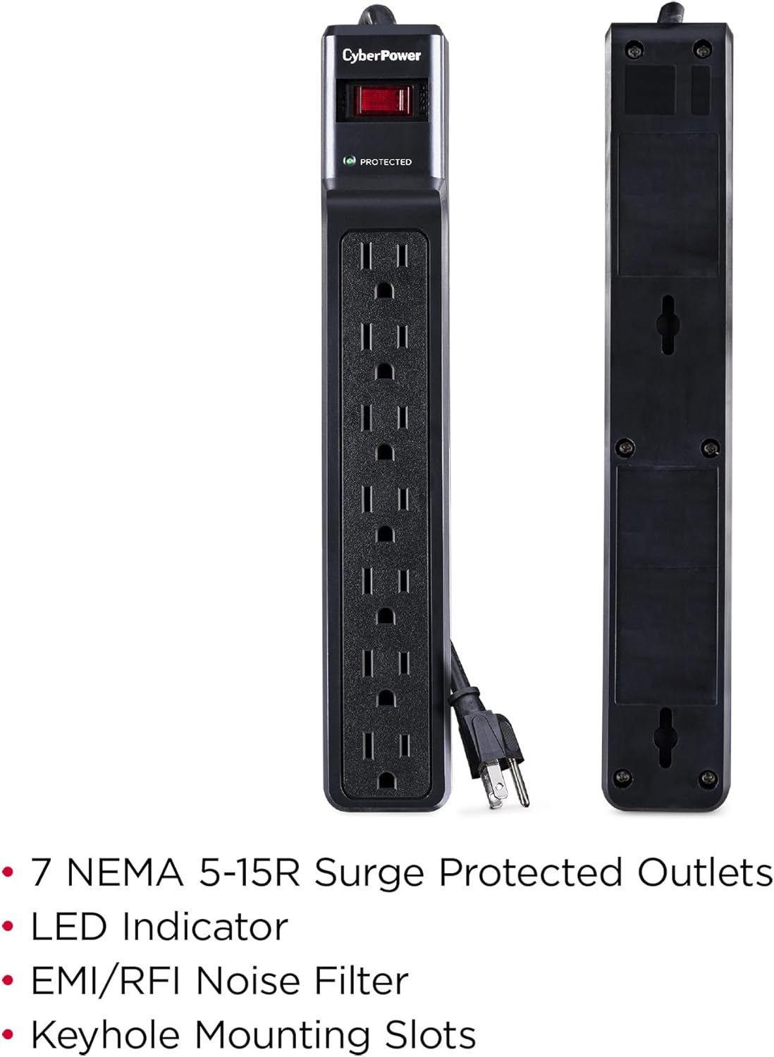 CyberPower Essential Surge Protector, 7-Outlet, 1500J