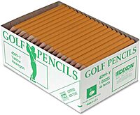 Dixon® Presharpened Golf Pencils, #2 Soft Lead, Yellow, Pack Of 144