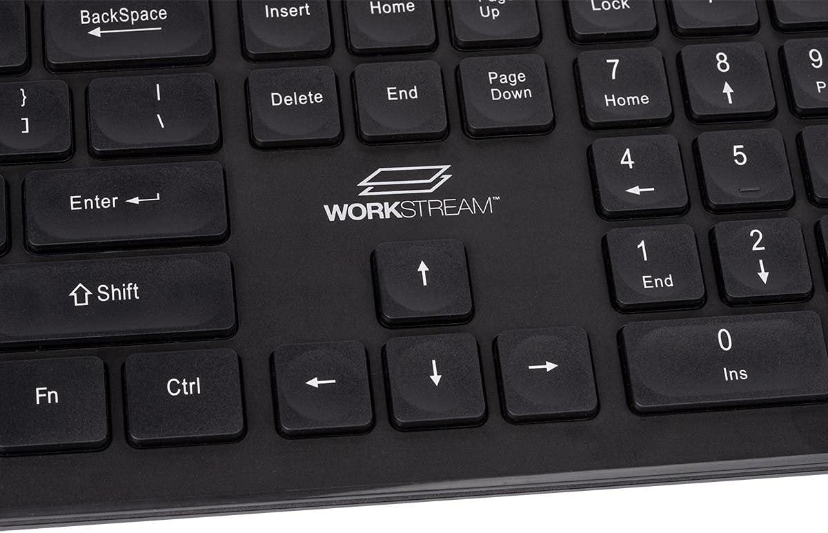 Monoprice Low-Profile Spill-Resistant Silent Keyboard – Membrane Water-Resistant Coating 10 Million Keystrokes