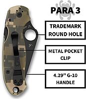 SPYDERCO Para 3 Folding Pocket Knife - Compression Lock