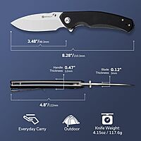 SENCUT Slashkin Folding Pocket Knife, Thumb-Stud & Flipper Opener