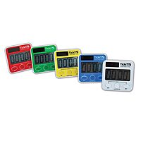 TickiT Dual Power Timers | Set of 5 | Solar and Battery Powered Digital Timers | Includes Stand and Wall Mount Slot