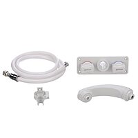 RT2498 Elegance Combination Faucet/Shower, Pull-Out Handheld Mixer Unit, Hot and Cold Water, 5.5-Foot Hose, White ABS