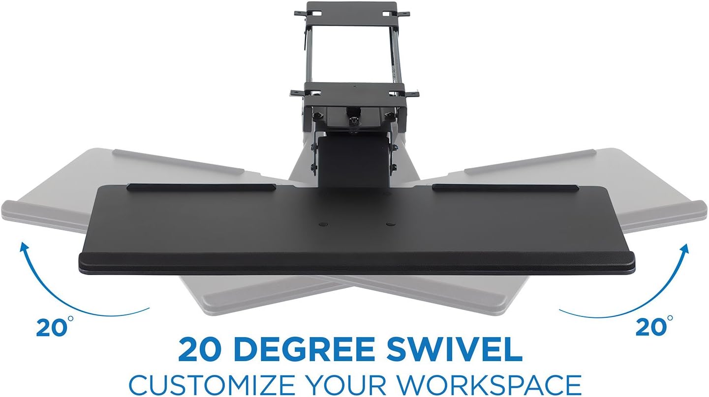 Mount-It! Under Desk Computer Keyboard and Mouse Tray, Slide Out Ergonomic Keyboard Drawer with Gel Wrist Pad, Tilt