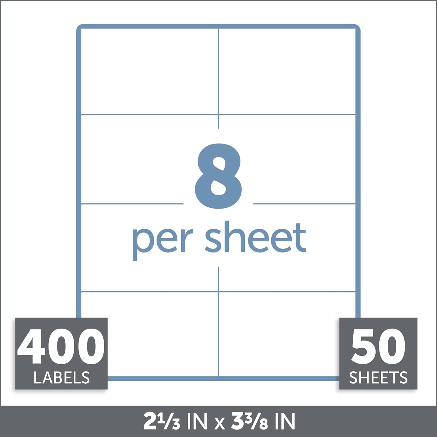 Office Depot Brand Adhesive Name Badges, 2-1/3in x 3-3/8in, White, Pack Of 400